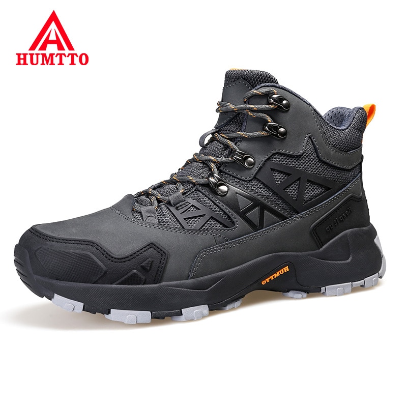 HUMTTO Waterproof Hiking Shoes Leather Trekking Boots Outdoor Climbing Sneakers for Men 2021 Hunting Breathable Work Shoes Mens