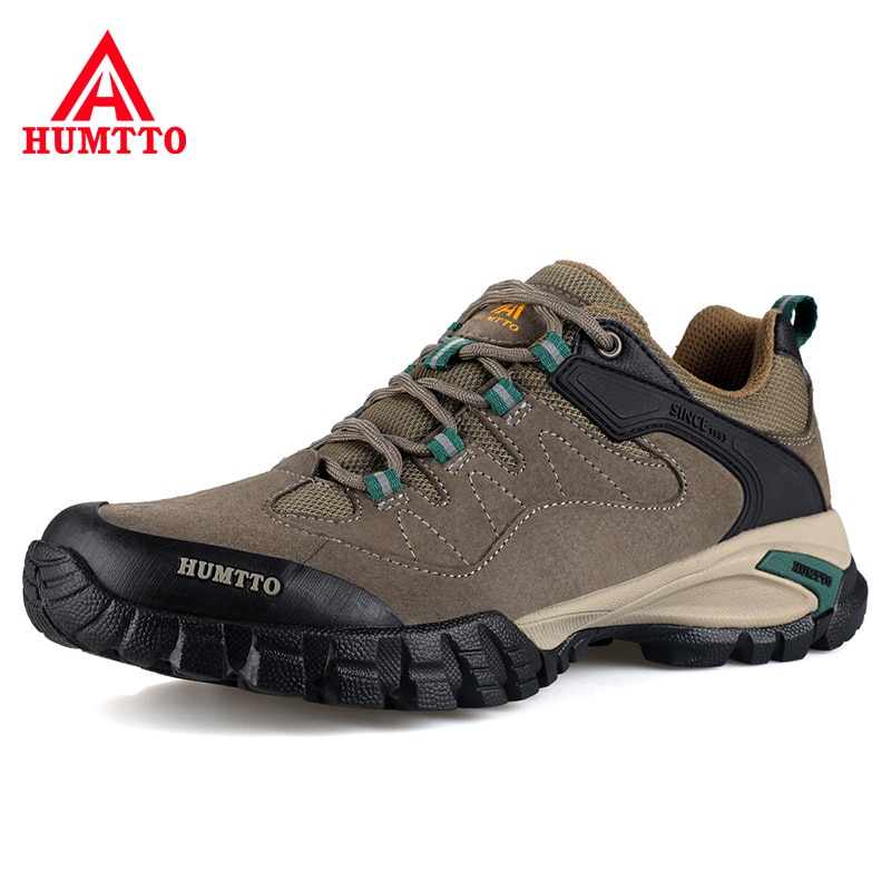 HUMTTO Waterproof Hiking Shoes Men Women Breathable Non-slip Genuine Leather Shoes Outdoor Climbing Trekking Tourism Sneakers