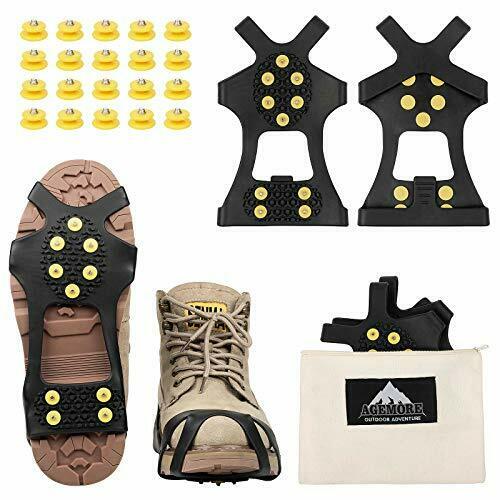 Ice Grips, Ice Snow Grips Traction Cleats for Shoes and Boots, Rubber Large