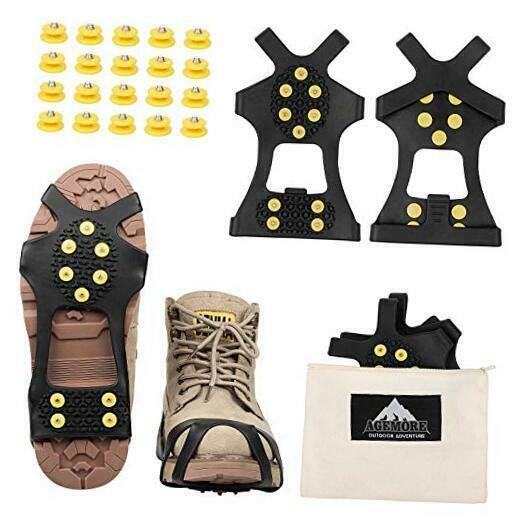 Ice Grips, Ice Snow Grips Traction Cleats for Shoes and Boots, Rubber Large