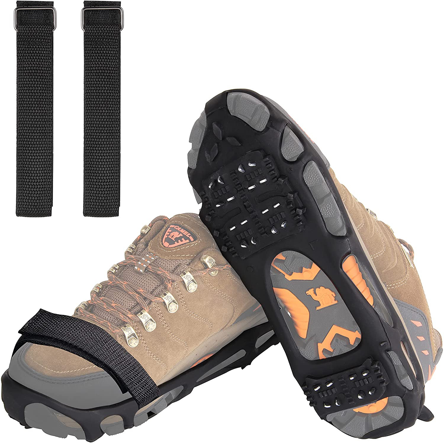 Ice Snow Cleats Crampons for Shoes and Boots Anti Slip 24 Spikes Snow Grips for