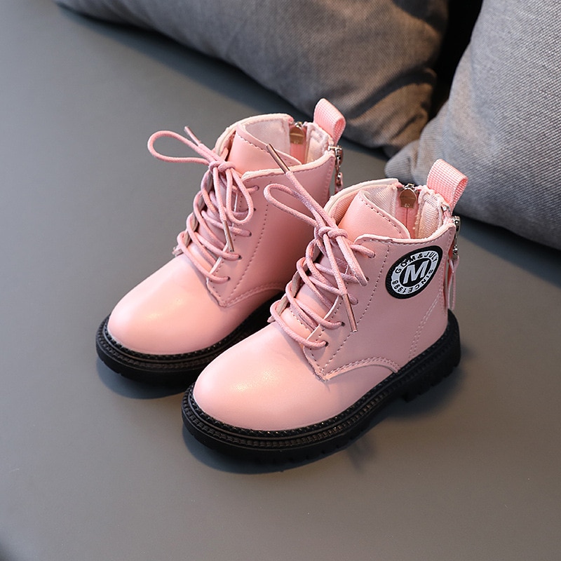 Infant Size 21-30 Girls Warm Kids Martin Boots British Style Waterproof Snow Boots for Children Casual Shoes Baby Toddler Shoes
