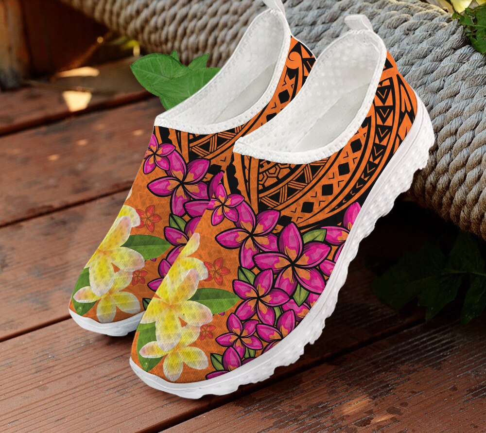 INSTANTARTS Ethnic Style Women Slip on Flat Shoes Breathable Walk Mesh Sneaker Outdoor Casual Loafers Shoes Lazy Shoes Hot Sale
