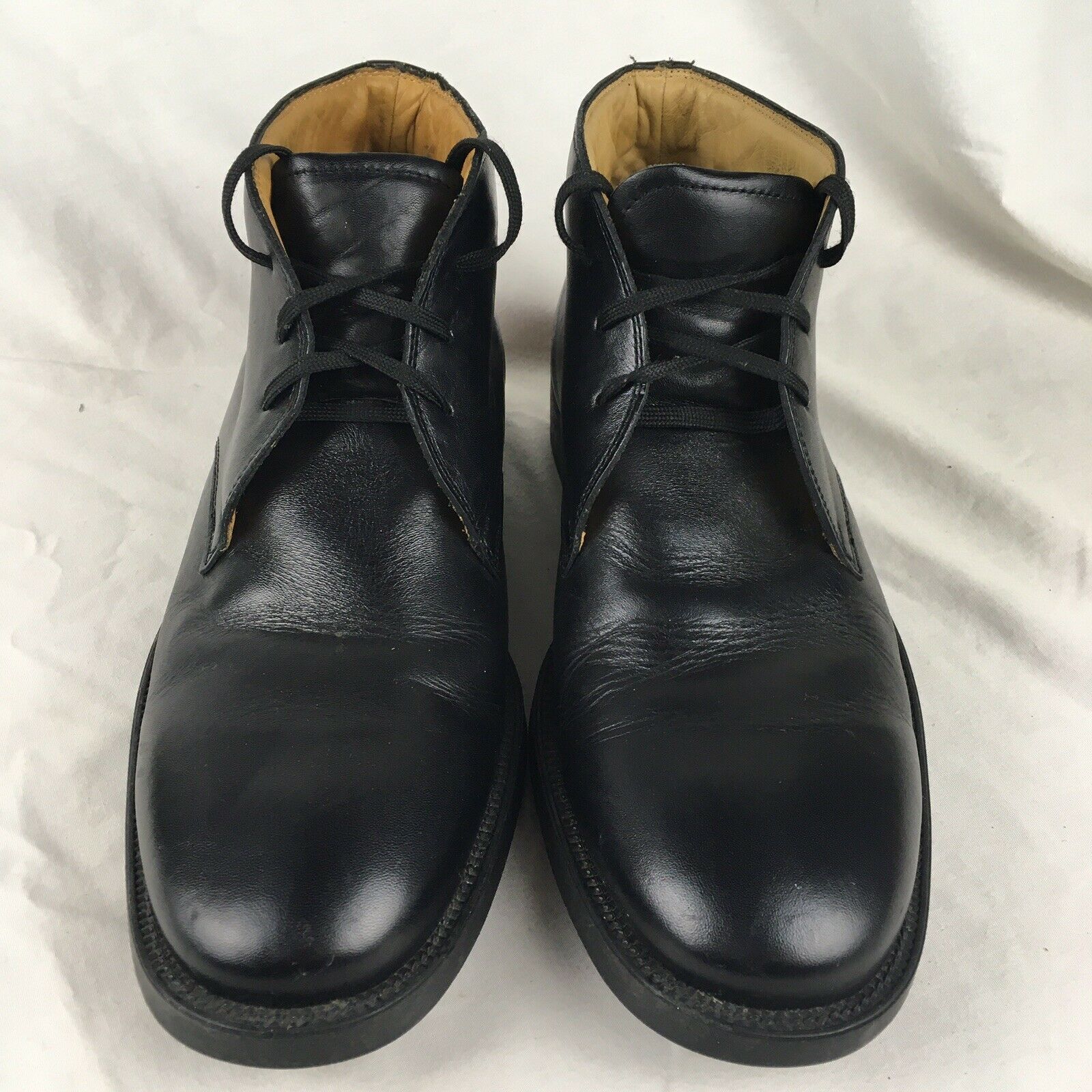 J Crew Leather Oxford Black High Top Sz 10H 10.5 Men's Dress Shoes Made In Italy