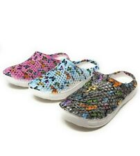 JEFFRICO Clogs for Women Nurse Shoes Garden Shoes Butterfly Black Blue Pink NEW