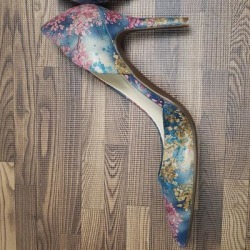 Jessica Simpson Shoes | Jessica Simpson Floral High Heel Shoes Size 9 | Color: Blue/Pink | Size: 9