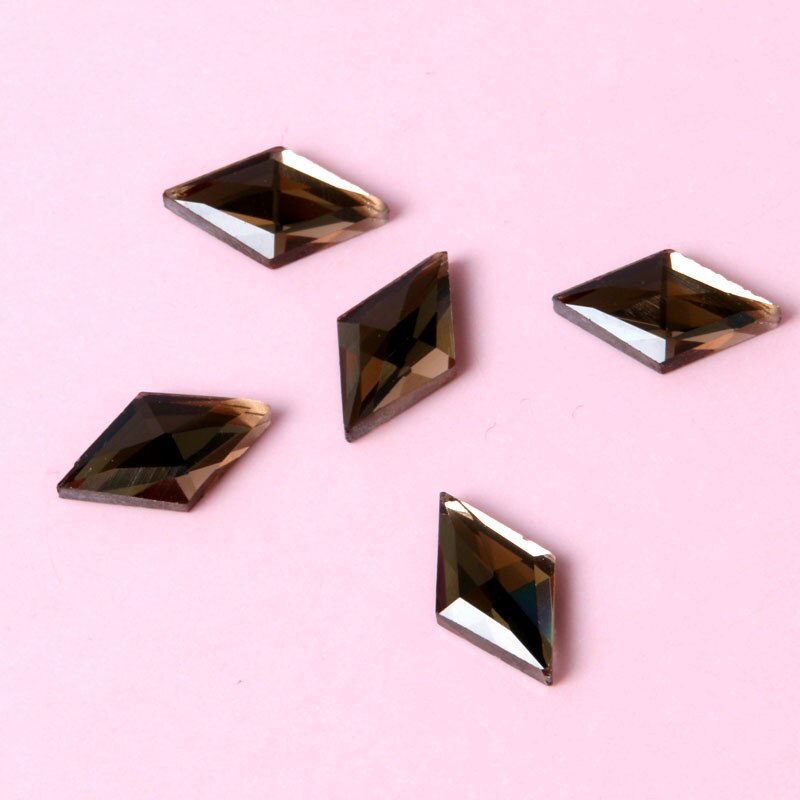 Jewelry accessories dark brown rhombus flat back glass crystal Rhinestones DIY mobile phone shell and wedding dress