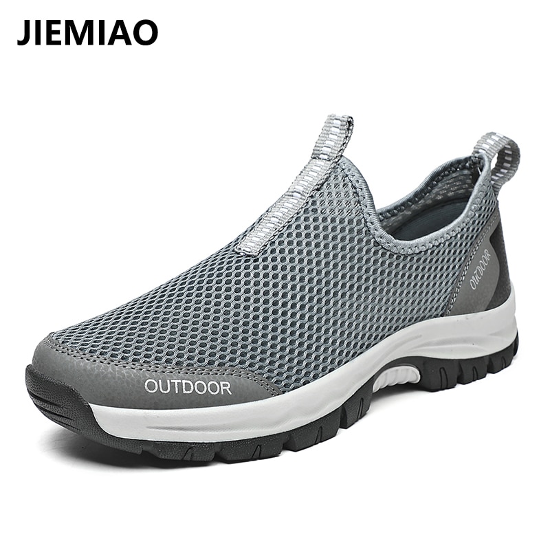 JIEMIAO Lightweight Outdoor Climbing Shockproof Trekking Sneakers Quick Dry Hiking Shoes Men Waterproof Upstream shoes 39-48