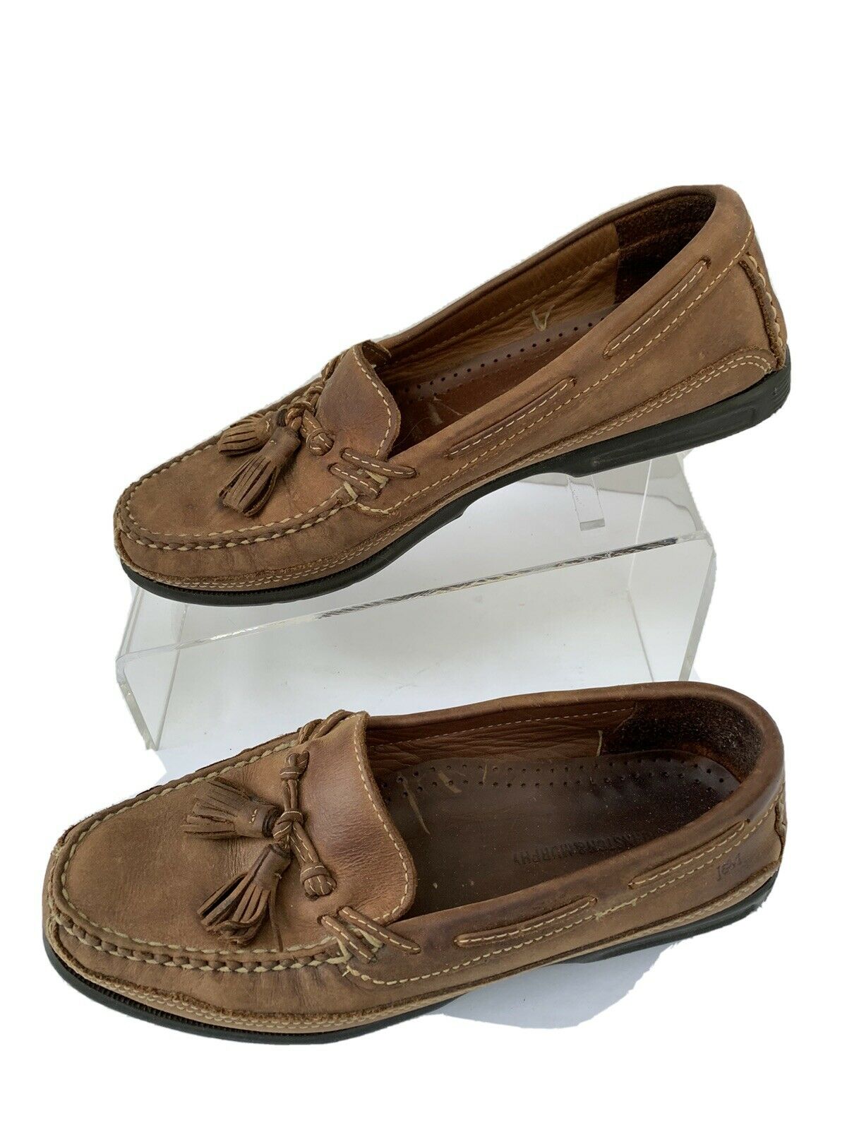 Johnson & Murphy Men's brown Suede Tassel Slip-On Casual Shoes Loafers Size 9 M