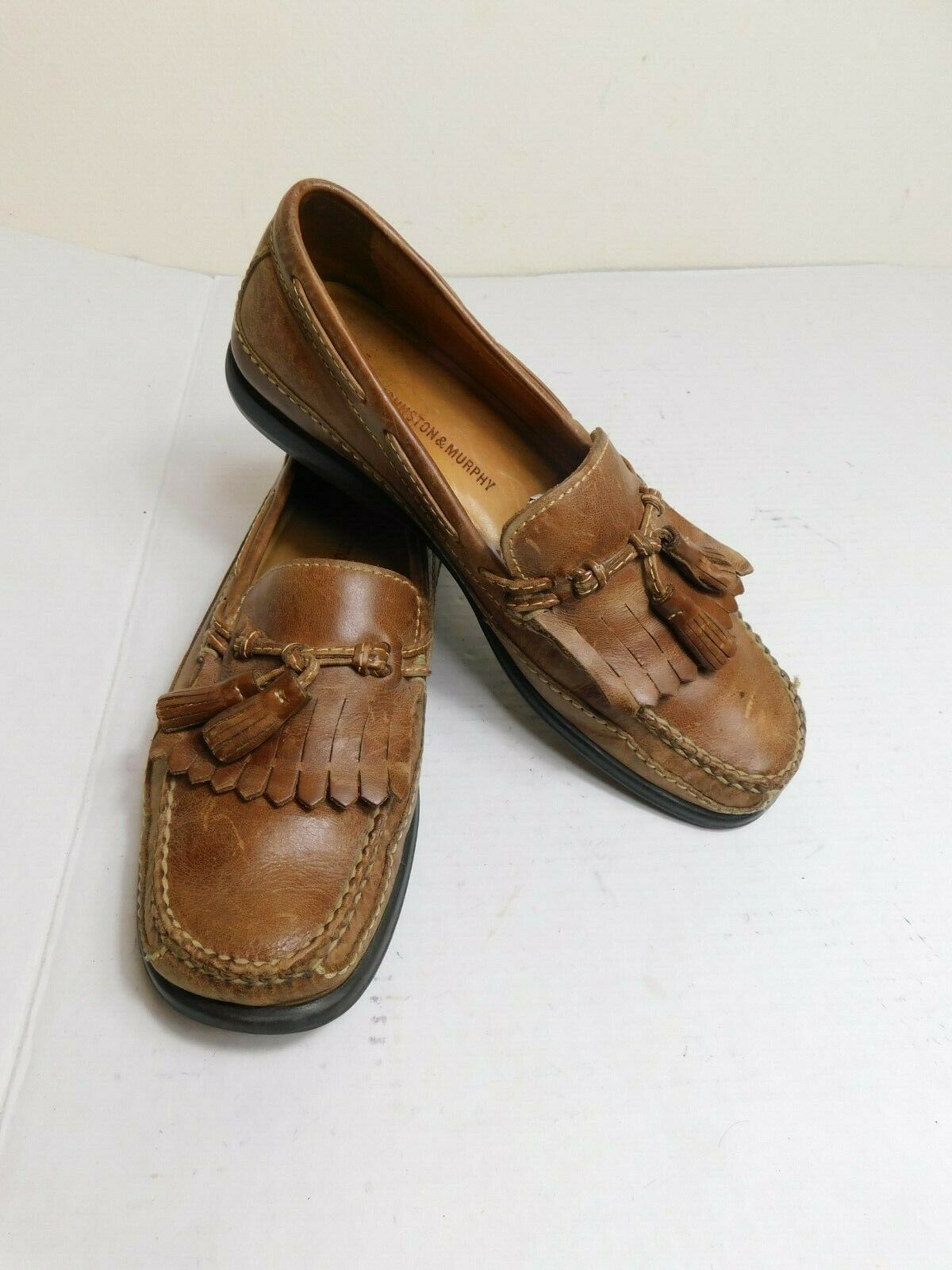 Johnson & Murphy Men's Size 9M Brown Shoes Tassel Kiltie Loafers Leather 208573