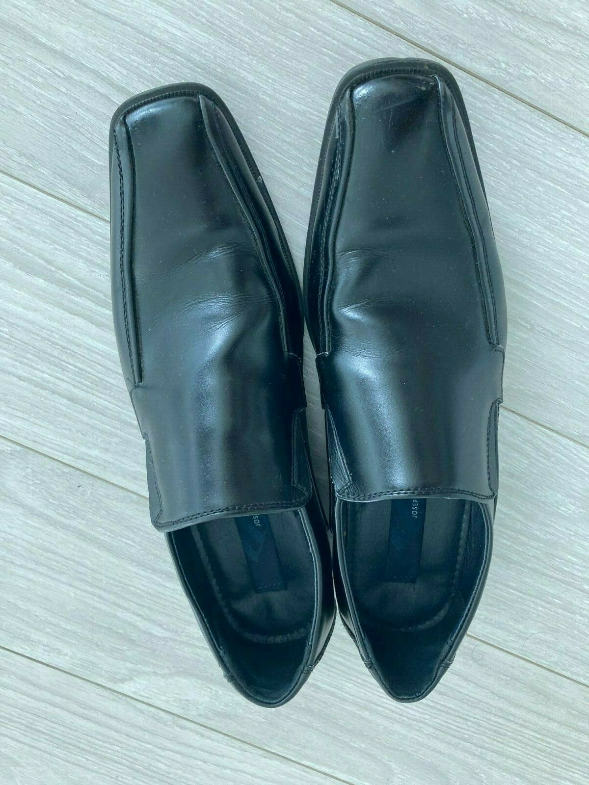 Joseph Abboud black leather men dress shoes size 10 US (43 EU) slip on loafers