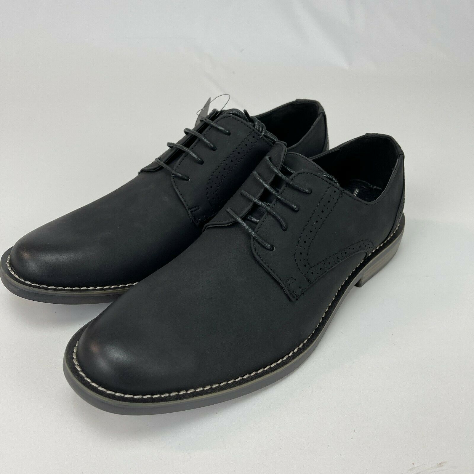 Jousen Mens Retro Suede Black Casual Dress Oxford Lace Up Shoes Size 9.5
