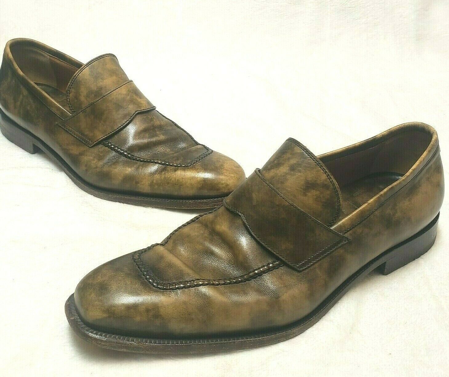 J.R. Barrett Leather Slip on Dress Shoes men's shoes size 11 Made in Italy