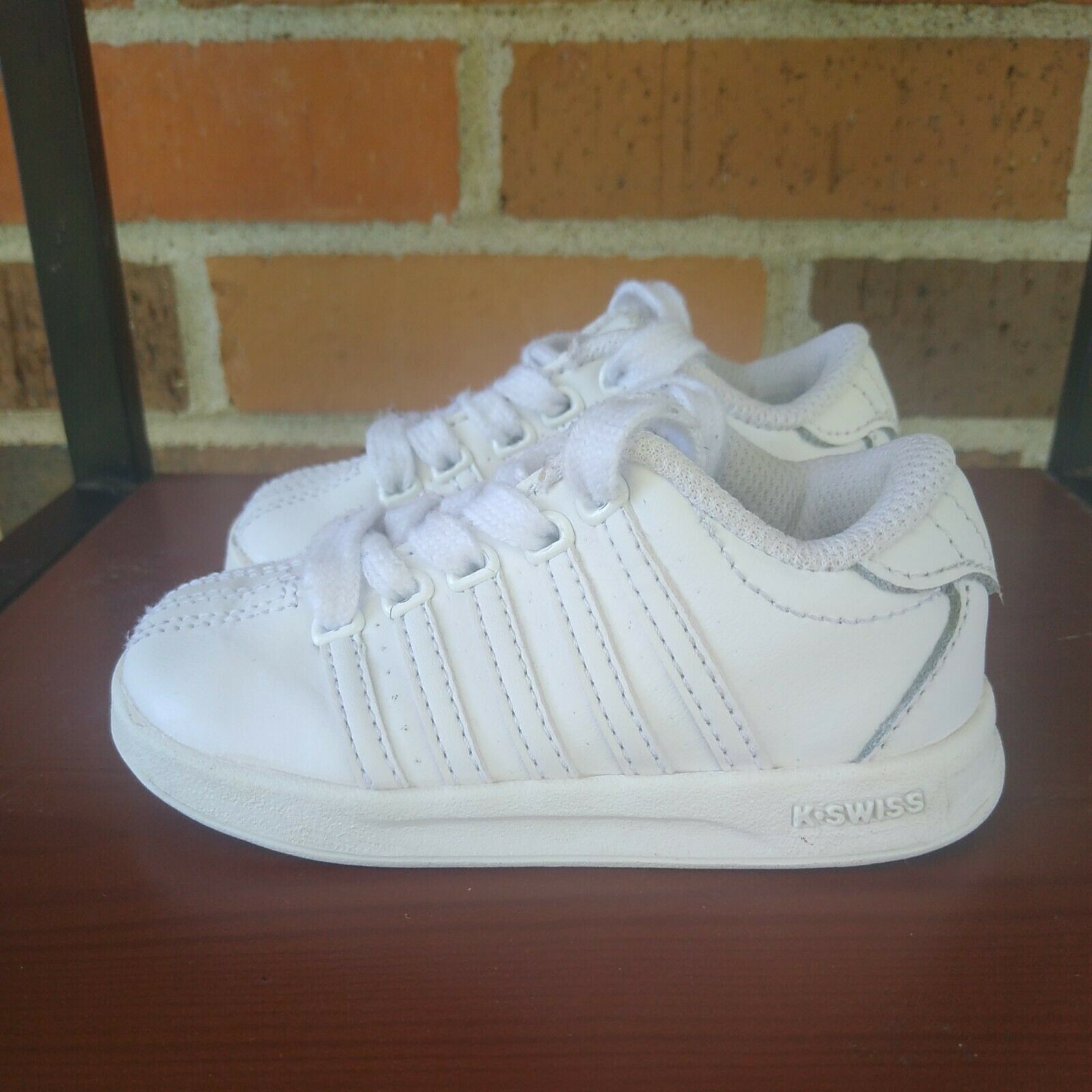 K-Swiss Classic 20100 White Leather Infant Toddler Shoes SZ 5