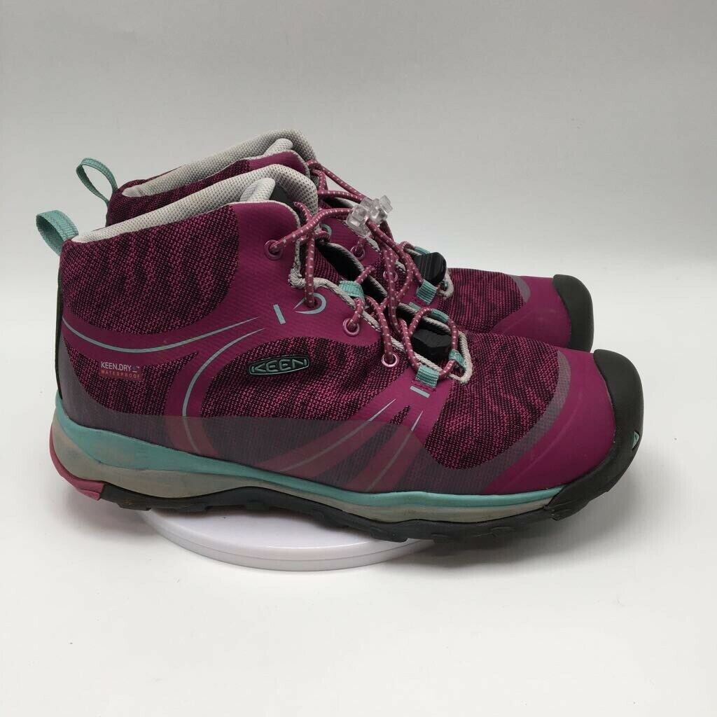 Keen Dry Girls Hiking Boots Purple Waterproof Mid Top Lace Up Sz 5Y EUR 37