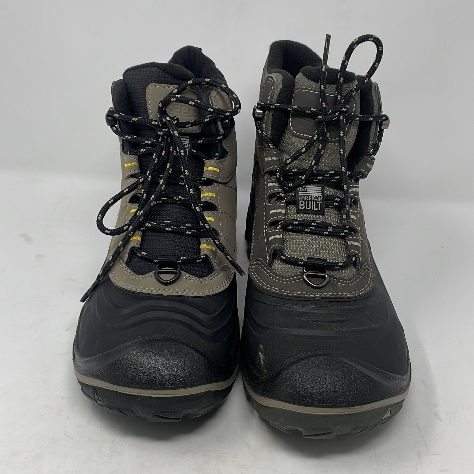 Keen Mens Durand Mismatched Black Lace Up Waterproof Hiking Boots Size 9 Sample
