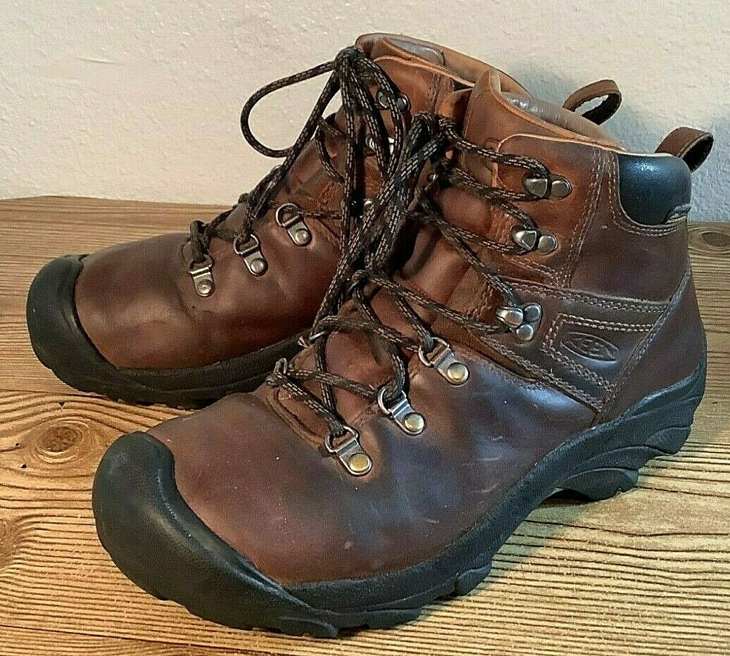 Keen Men’s Pyrenees brown leather waterproof hiking boots Size US 9 EU 42 Women