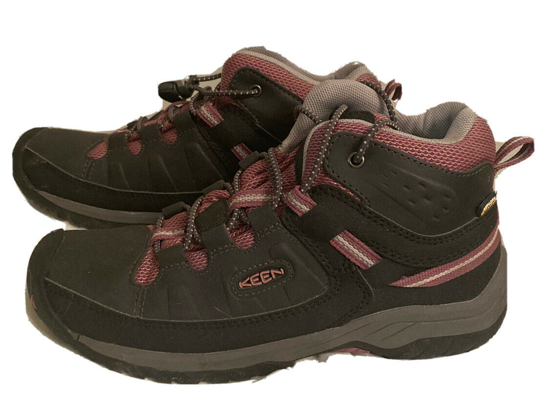 KEEN Outdoor Hiking Boots Big Girl's Size 4 Targhee 1020131 Shoe Black Violet