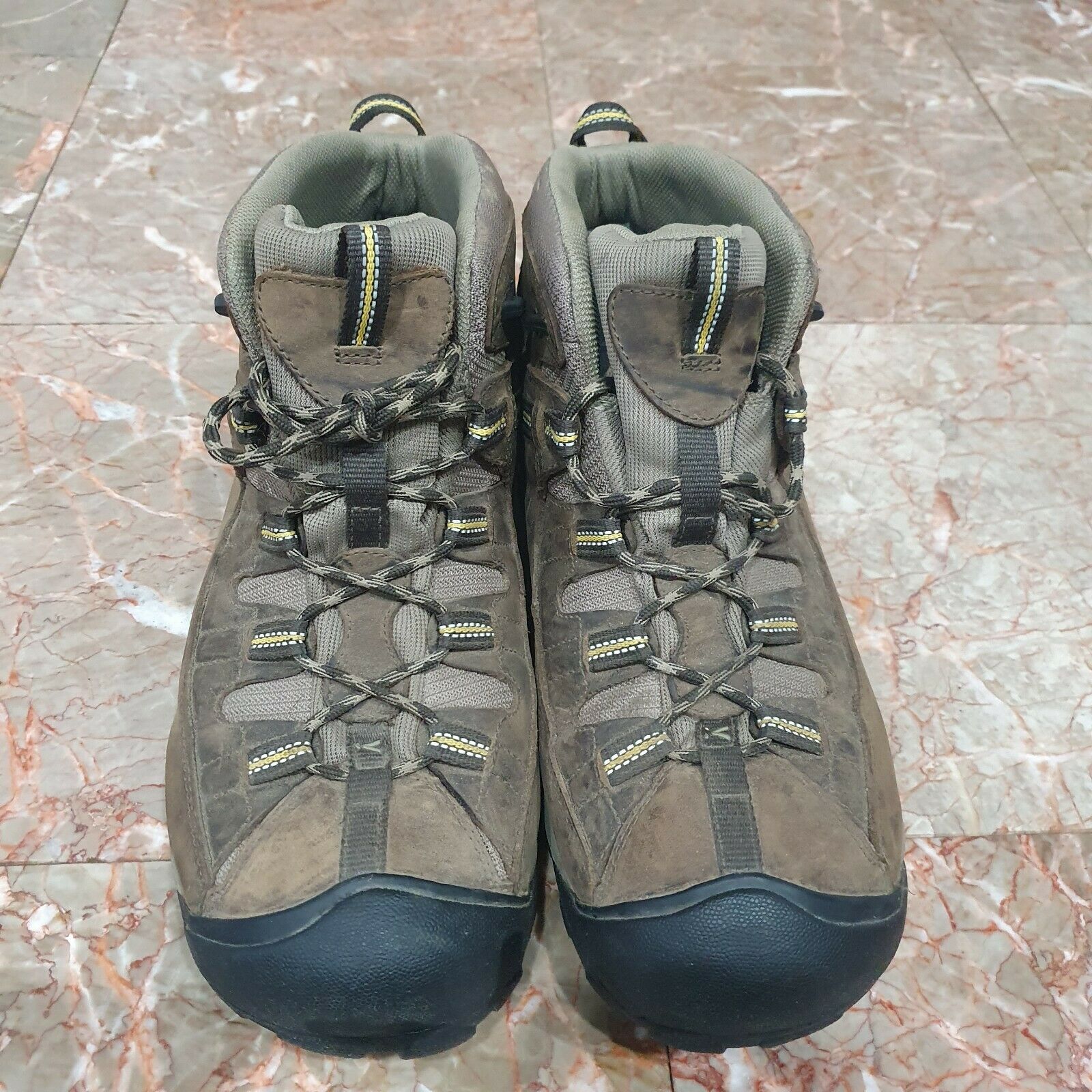 Keen Targhee II Mid Waterproof Hiking Boots Black Olive/Yellow Men’s Size 14