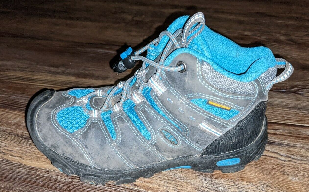 Keen Targhee II toddler girls grey teal hiking boots shoes size 12