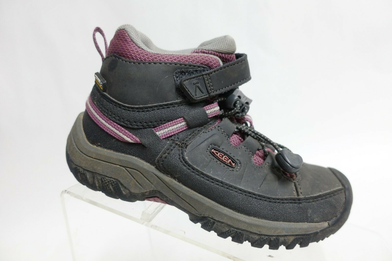 KEEN Waterproof Grey Sz 12 Kids Leather Hiking Boots