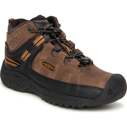Keen Youth Boys� Targhee Waterproof Hiking Boot in Dark Earth/Golden Brown Leather Size 4 Medium