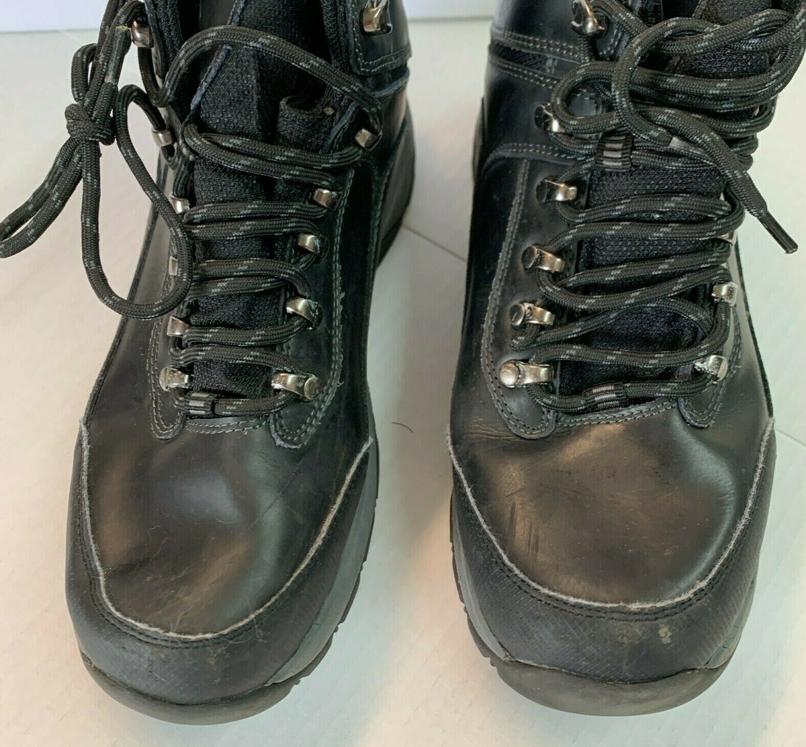 Khombu Men's Hiking Boots Summit Black Leather Outdoor Waterproof 8M GUC