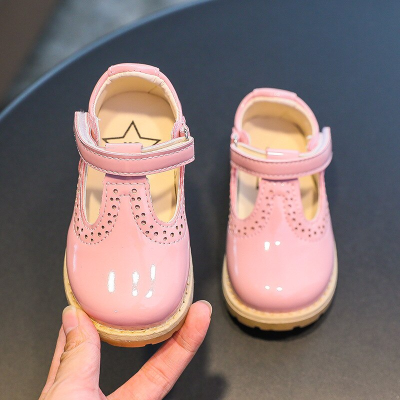 Kids Children Toddler Baby Little Girls Patent Leather Princess Shoes For Girls Pink England Dress Single Shoes T-shoes New 2020