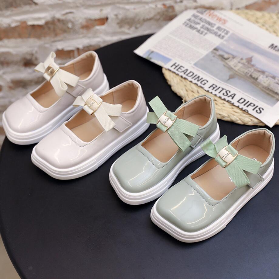 Kids Leather Shoes Girls Wedding Dress Shoes Children Princess Bowtie Leather Sandals for Girls Casual Dance Shoes Flat Sandals
