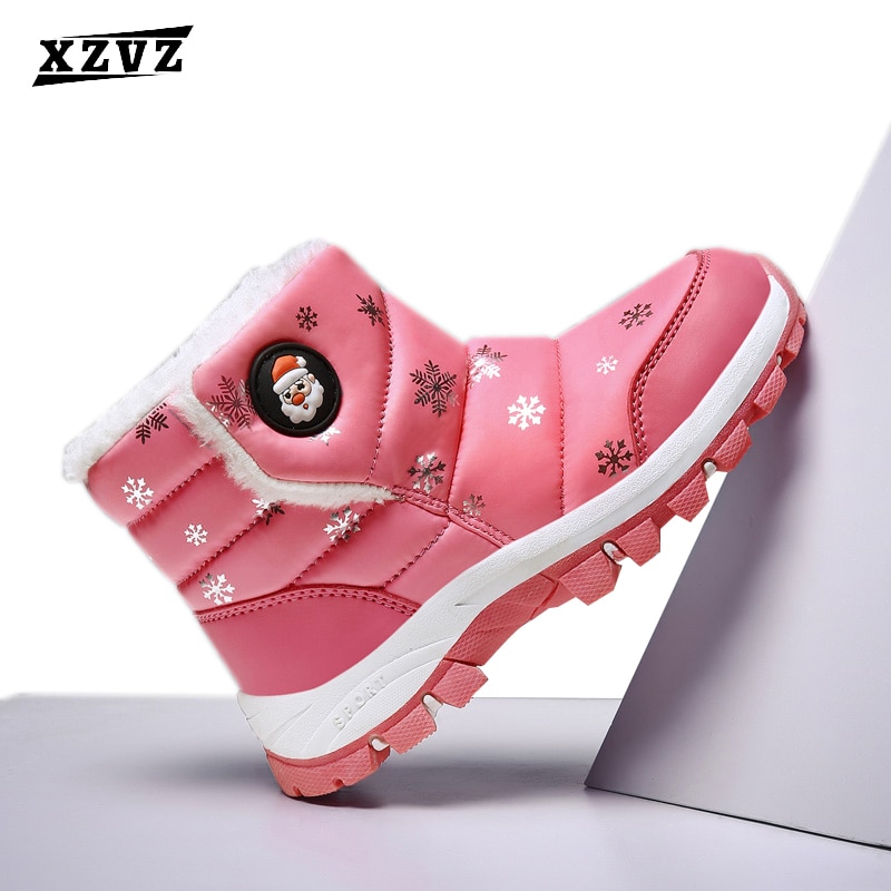 Kids Snow Boots Girls Warm Winter Boots Thicken and add cotton Children's Outdoor Snow Boots Comfortable Christmas Shoes