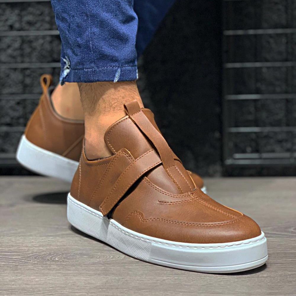 Knack Everyday 333 Tan, Brown 2021 Winter Men's Boots New Model High-Sole Luxury Brand Lace-Up Shoes Trendy Faux Leather Casual Design Lightweight Hiking Waterproof Sneakers