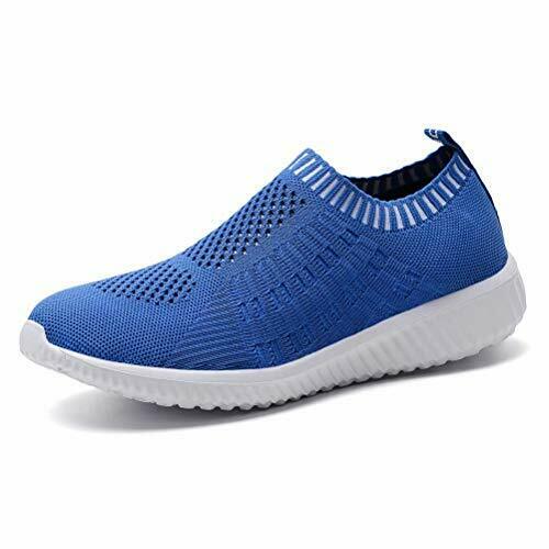 konhill Women's Casual Walking Shoes Breathable Mesh Work, 6701 Blue, Size 4.0