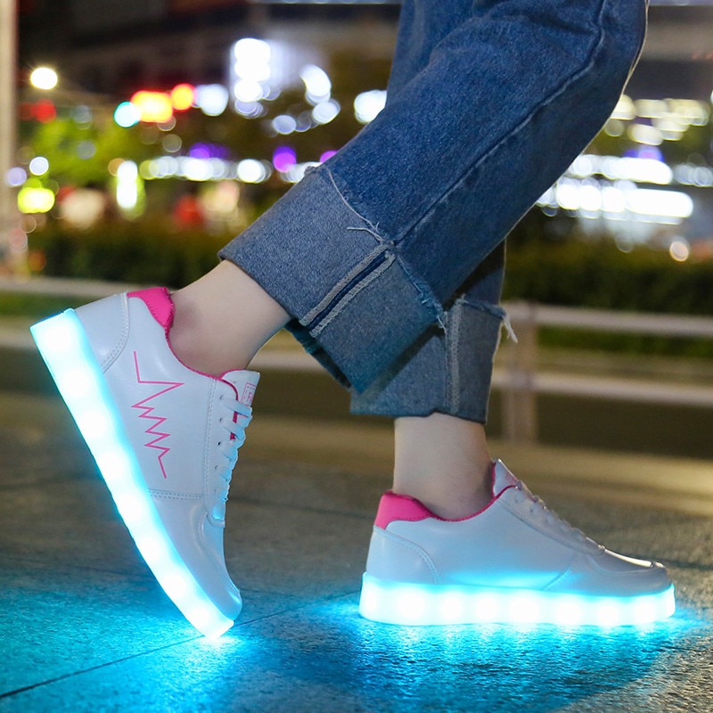 KRIATIV USB Light Shoes Luminous Sneakers 2020 LED Casual Light Up Children Adult Women Shoes