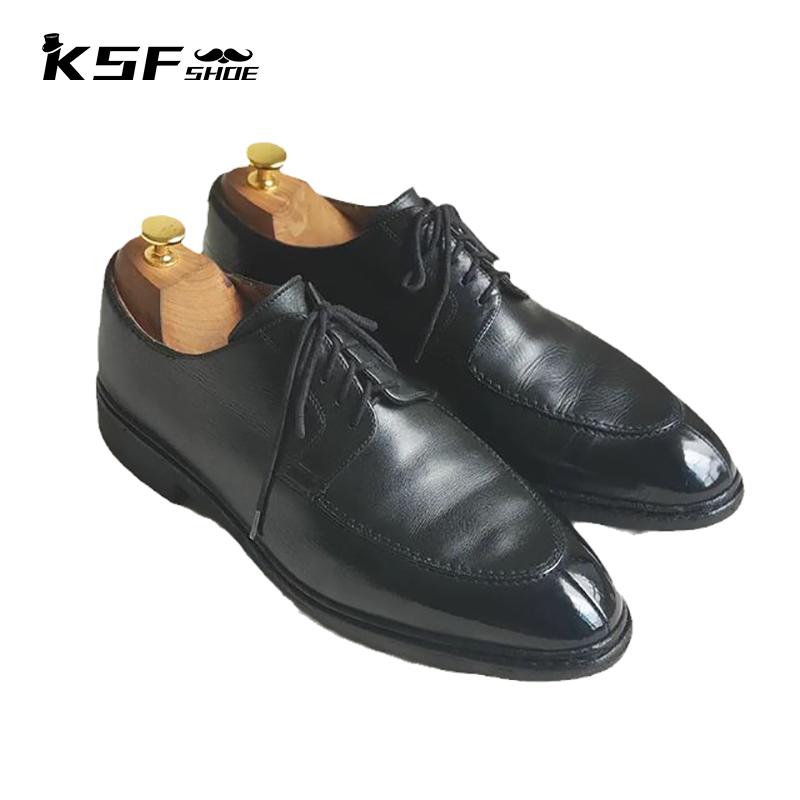 KSF SHOE Derby Dress Formal Wedding Best Men Shoes Office Original Business Designer Genuine Leather Men Dress Shoes