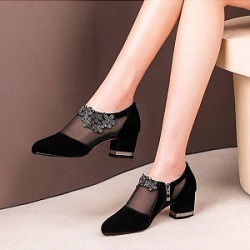 Lace Low Heel Women's Shoes