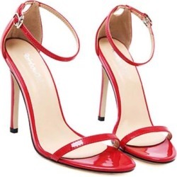 Lace-Up Thin High Heel Shoes Sandals Red