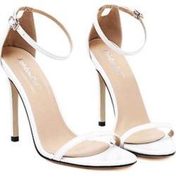 Lace-Up Thin High Heel Shoes Sandals White