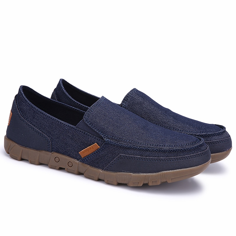 Large Size 48 Summer Loafers Men Slip on Canvas Non Leather Casual Shoes Man Flats Blue Breathable Vans Shoes chaussure homme