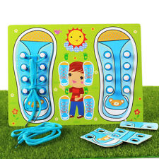 Learn To Tie Shoe Educational Toys For Kids Practice Shoe Lace Tying Board MP