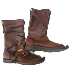LEATHER VIKING Boots Medieval Renaissance Pointy Shoes Elf pirate Brown LARP SCA
