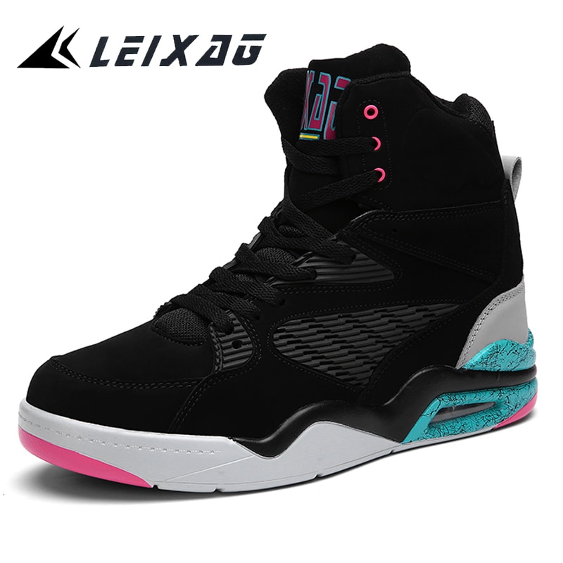 LEIXAG Outdoor Men Basketball Shoes Air Cushion Men Basketball Sports Shoes High Top Warm Plush Sneakers Male Jordan Shoes