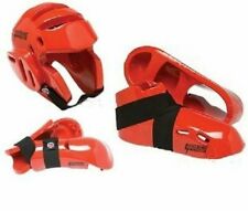 Lightning Red Karate Taekwondo Sparring Gear Set Package Deal Child and Adult