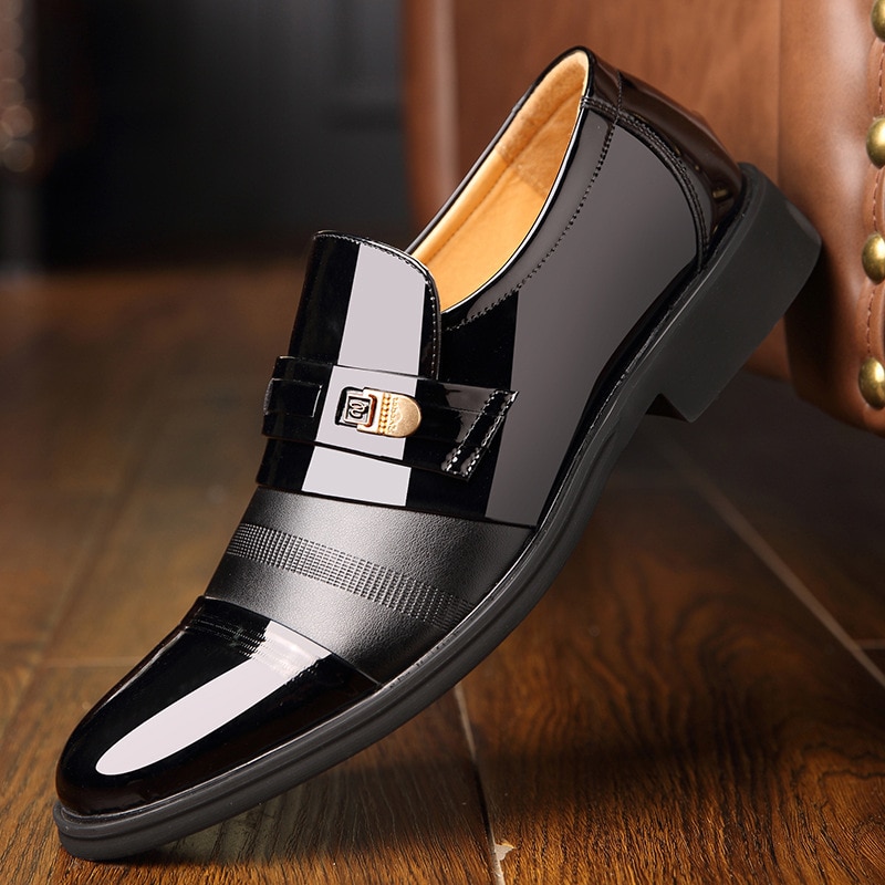 Loafers Men Shoes Black Business Shoes Classic Oxfords Plus Size Brogue Shoes Men Classic Dressing Shoes for Men Formal Zapatos