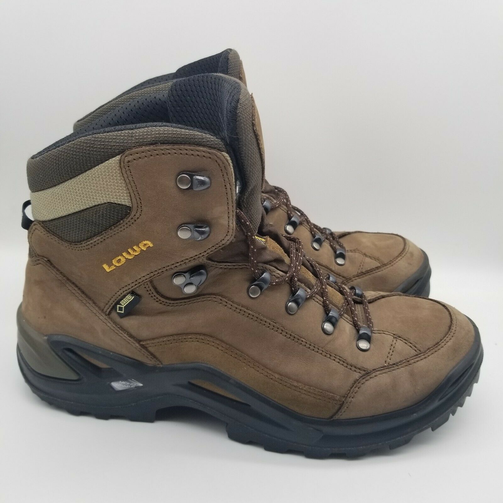 Lowa Men’s Vibram Gtx Mid Wide Leather Hiking Boots Brown Size 12