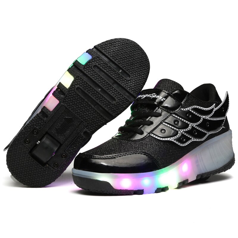 Luminous Sneakers for Children on Small Wheels Shoes Roller with Load Bearing Sneakers Rollers for Boys tenis com rodinha