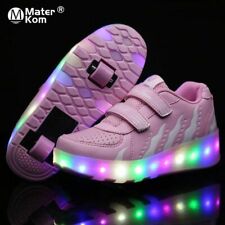 Luminous Sneakers with Double Wheel for Children Boys Glowing Roller Skate Shoes