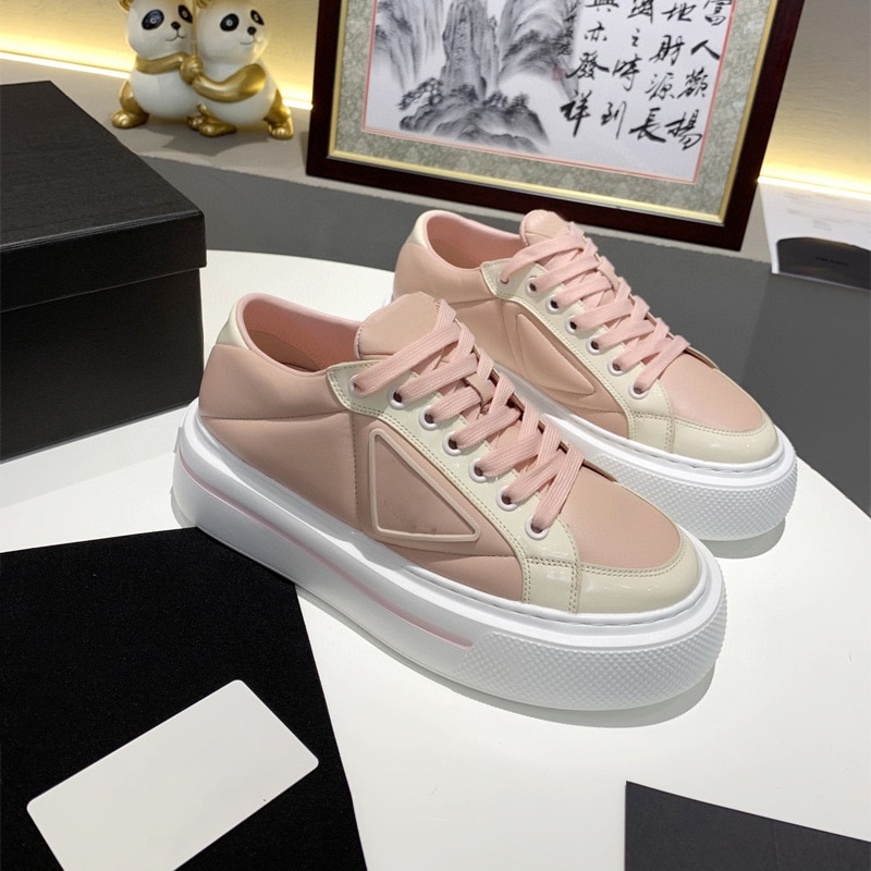 Luxury Women's Shoes Thick-soled Platform White Shoes Leather Lace-up Casual Sneakers 2021 Autumn And Winter Sneakers Women