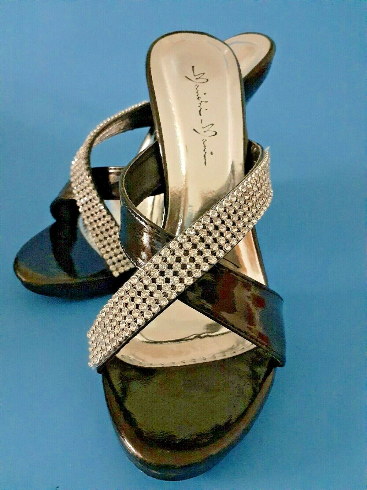 Manichi Mani Black High Heel Shoes with Rhinestones-New in Box-Size 6 -2747-0300
