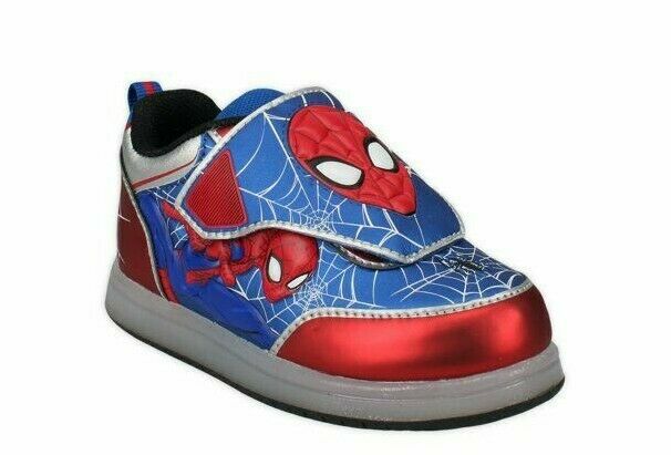 MARVEL Spider-Man Toddler size 10 Boys License Light Up Casual Shoes RED, BLUE