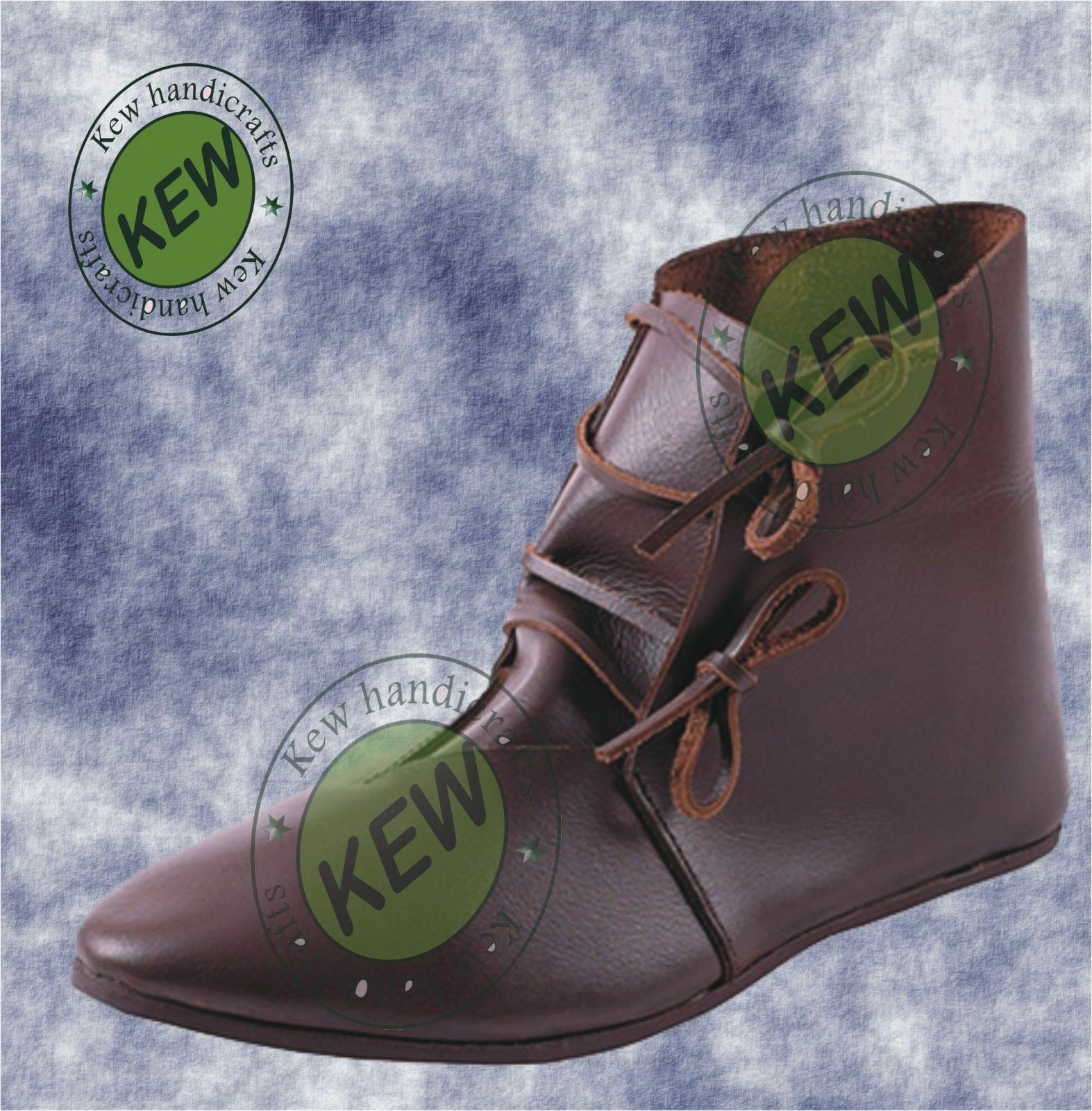 MEDIEVAL-RENAISSANCE-VIKING-MUSKETEER-PIRATE-Mens-Brown-Leather-BOOTS-SHOES-5-5